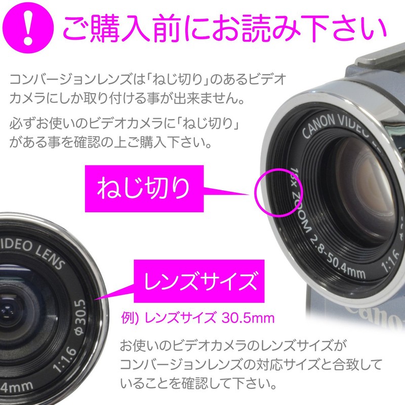 My Lens JTT Online MLE46W06 Video Camera Wide Angle 0.6x