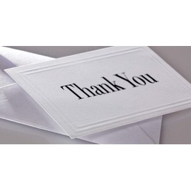 JUVITUS 50 PACK Blank White Embossed Premium Heavy Weight Enclosure Cards and Envelopes