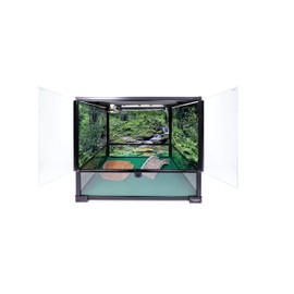 Carolina Custom Cages Reptile Habitat Background; Rain Forest with Stream, for 36Lx18Wx24H Terrarium, 3-Sided Wraparound
