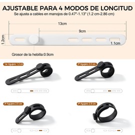20 Piezas Organizador de Cables Organizador de Cables Ajustable de Silicona