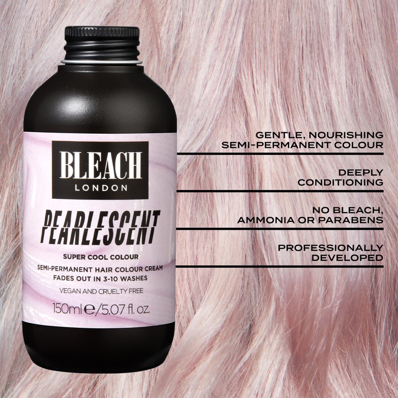BLEACH LONDON Pearlescent Semi-Permanent Hair Colour Cream - Pearly Pink,