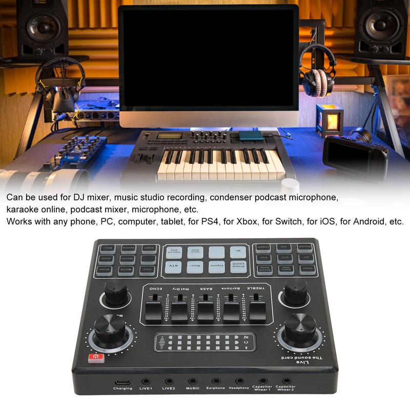Live Sound Card Multiple Sound Effects Voice Changing External Mini