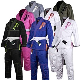 Brazilian Jiu Jitsu, Kids Jiu Jitsu Gi Children BJJ Gi Grappling Kimonos Lightweight with Free White Belt (K1, Girls White)