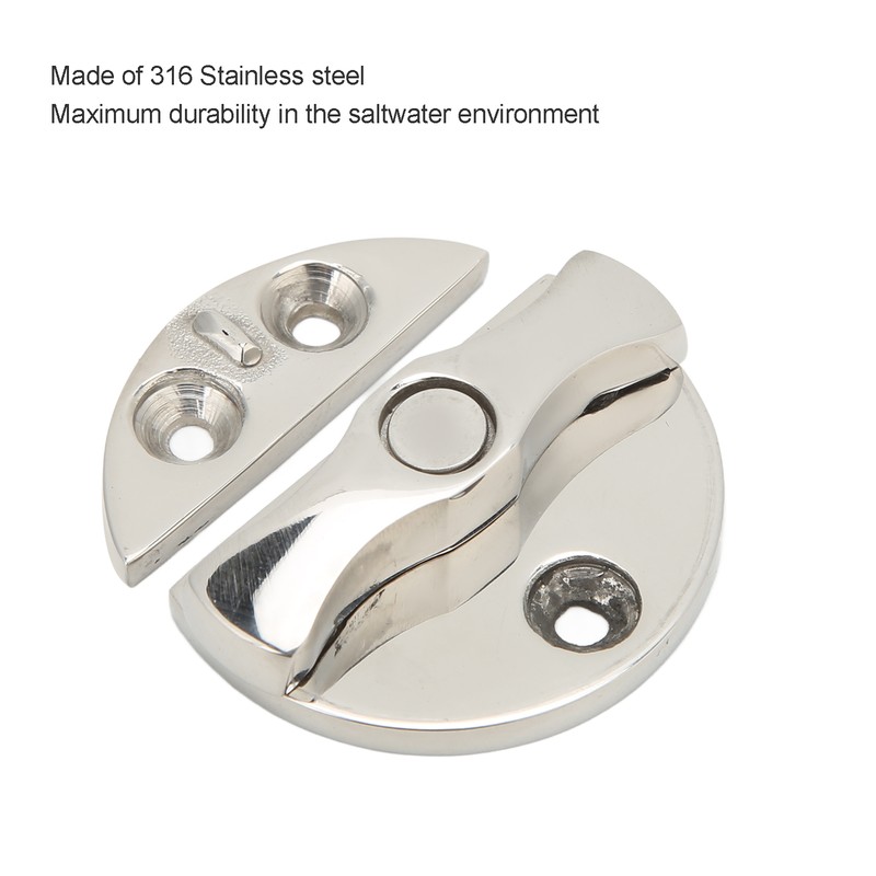 Boat Door Catch Latch Round 45mm 180° Rotation 316 Stainless