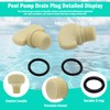 Pool Pump Drain Plugs 071131-192115 with O-Ring Replacement for Pentair