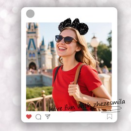 zhezesmila Sparkling Mouse Ears Sequin Bow Ears Headband for Women Hair Band Dazzling Accessories Headwear for Princess Costume Theme Birthday Party