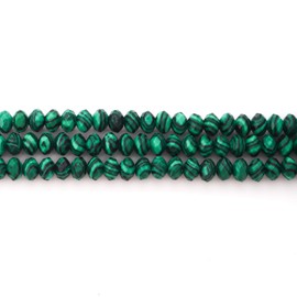 Faceted 4x6mm Natural Malachite Stone Rondelle Spacer Gemstone Beads Loose Semi Gemstone Beads for Jewelry Making