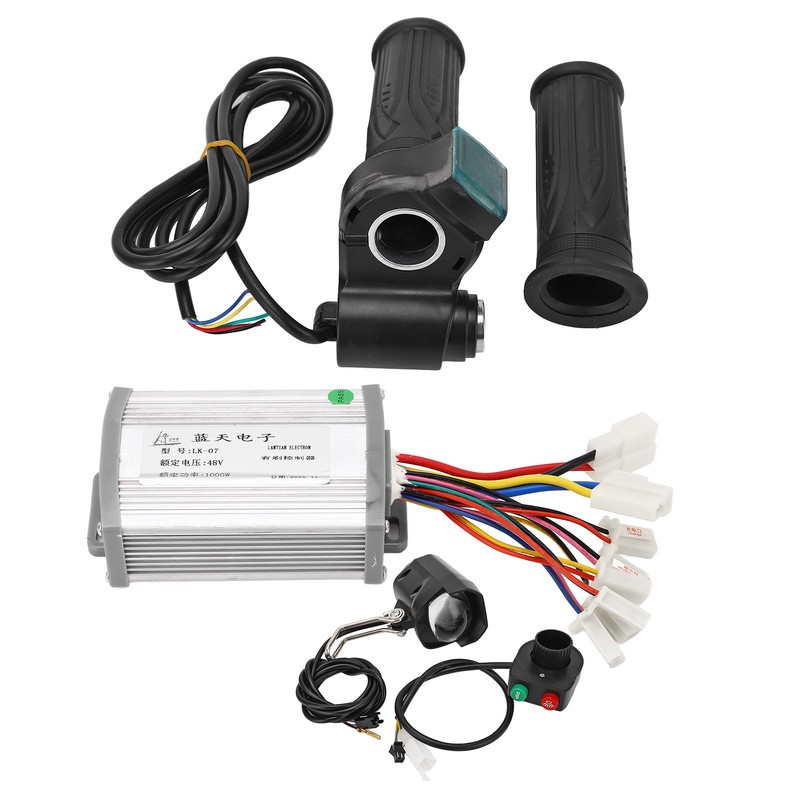 48V 1000W Brushed Motor Controller with Twist Throttle Handle Keys