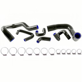 Silicone Radiator Hose Kit with Clamps Compatible with 1986-1993 Mustang GT LX Cobra 5.0U (Black)