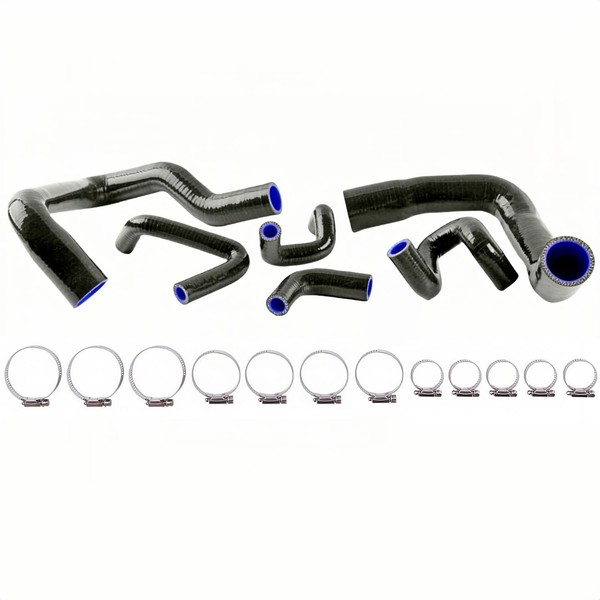 Silicone Radiator Hose Kit with Clamps Compatible with 1986-1993 Mustang