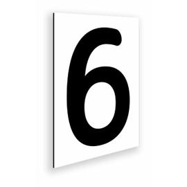 GOYAPRINT Aluminum Outdoor House Number Sign 18x25cm Commercial Door Ship Apartments Rooms Large Black Numbers (Number 6)