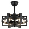 18.5" Black Caged Ceiling Fan with Light, Reversible Motor, 6