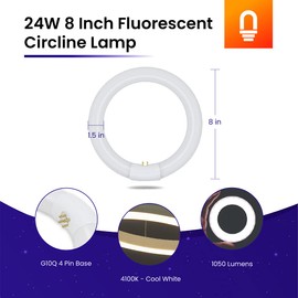 lumenivo FC8T9/CW-4797 Replacement Bulb for Dazor 8MC-300 24 Watts, T9 Bulb - 8 Inch Fluorescent Circline Lamp - 4 PIN Base G10Q-4-4100K Cool White - 1 Pack