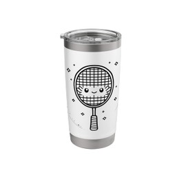 Badminton Racket Comic Shuttle Stainless Steel Insulated Tumbler