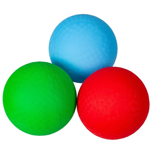 New Bounce Playground Balls for Kids - 5" Sports Ball Set for Toddlers - 3 Pack of Red/Blue/Green - Small Soft Outdoor Balls