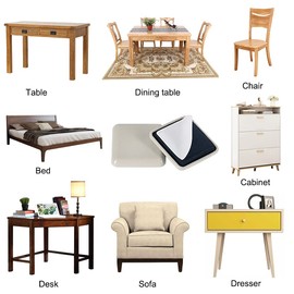 GINOYA Stick Furniture Sliders, 16pcs Square Furniture Glides for Easy Moving on Carpet Hardwood (Beige)