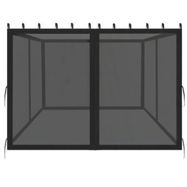 DURCOVER 10x12ft Replacement Mosquito Netting, Universal Gazebo Netting with Zippers for Outdoor Garden Patio Gazebo 4-Panel Screen Sidewalls, Black (Mosquito Net Only)