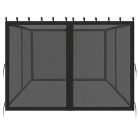 DURCOVER 10x12ft Replacement Mosquito Netting, Universal Gazebo Netting with Zippers for Outdoor Garden Patio Gazebo 4-Panel Screen Sidewalls, Black (Mosquito Net Only)