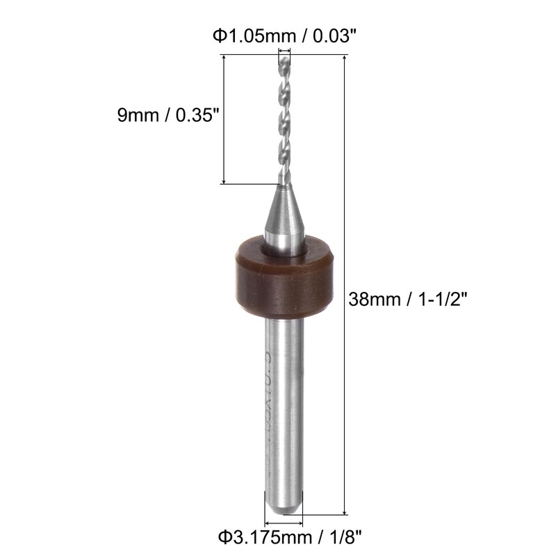 uxcell PCB Drill Bits 1.05mm Tungsten Carbide Rotary Tool Jewelry