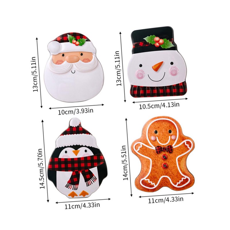 CHILDWEET Tinplate Cookie Box Snowman Gingerbread Christmas Candy Containers for