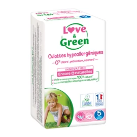 Love & Green Windelhöschen, hypoallergen, Größe 5, 1 Packung - 18 Stück