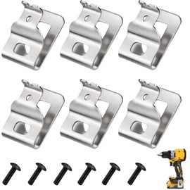 6 pcs Belt Clips for Dawelt 304 Stainless Steel Drill Tool Clips Hook Kit with Screws for N268241 fit for 20V Power Tools DCD980 DCD985 DCD980L2 DCD985L2