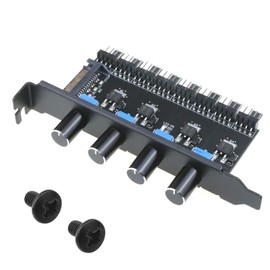 eMagTech 4 Knob Cooling Fan Speed Controller PC 8 Channels Fan Hub Radiator for PC Computer Water Cooling System PC Fan Control Power Supply