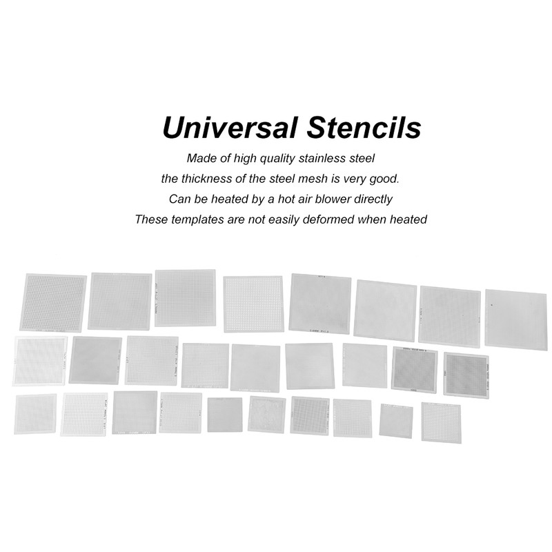 27Pcs/Set For BGA Universal Stencils Reballing Reball Rework Net Heated