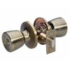 Master Lock TUO0305 Tulip Door Knob with Lock, Antique Brass