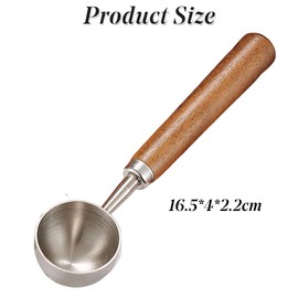 15ml Coffee Measuring Scoop Spoon, Stainless Steel Coffee Bean Scoop for Ground Coffee, Tablespoon with Nature Walnut Handle