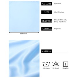 AWAYTR 35” Satin Head Scarves Women Like Silk Scarf Hair Bandanas Women Matte Neck Scarf Head Wrap Hair Headscarf (Light Blue)