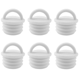LQ Industrial 6PCS Mop Bucket Plug A22 Plastic White Drain Drain Rubber Plug Silicone Plug Hole Cap Plug with Pull Ring for Scrubbing Rag Bucket Mop Bucket Sink Container