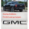 Auto Rear Tailgate GMC Black White OVERLAY Emblem Badge Fit