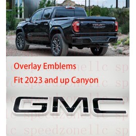 Auto Rear Tailgate GMC Black White OVERLAY Emblem Badge Fit 2023+ GMC Canyon