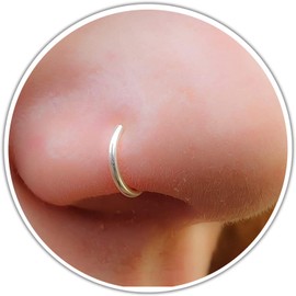 Tiny Silver Nose Ring Hoop 18 G Nose Piercings Hoop - Snug 925 Silver Nose Piercings hoop