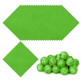 PATIKIL Foil Candy Wrappers 6x6 Inch, 100 Pcs Square Fine Grid Aluminium Foil Candy Wrapping Paper for DIY Chocolate Candies Packaging Decoration, Green