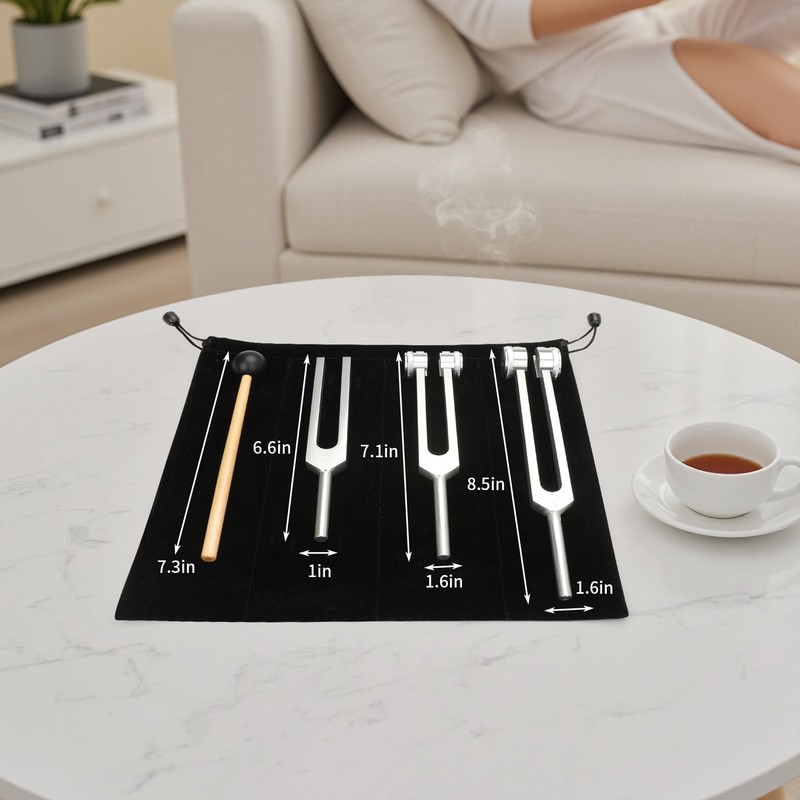 TEKGERLU Professional Therapeutic Tuning Forks Set - 128Hz 256Hz 512Hz