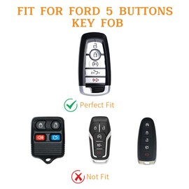 Key Fob Cover Case Shell Keychain for Ford Explorer Transit F150 F250 F350 F450 Escape Fusion Edge Expedition Bronco Sport Maverick Ranger Mustang Lincoln Nautilus Accessory Accessories Gold Pink, TPU