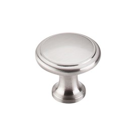 Top Knobs M376 Nouveau Collection 1-1/8" Ringed Knob, Brushed Satin Nickel