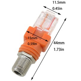 Bxian 2PCS Orange RF to RJ45 Converter Adapter F Jack to RJ45 Plug Coaxial Barrel Coupler Connector for Line Tester and Line Finder