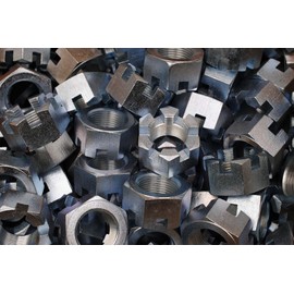 (8) Slotted Hex Castle Nuts 1-1/4-12 Fine Thread Zinc Plated 1-1/4"-12