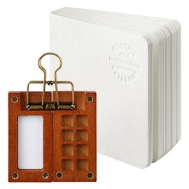 Lotsdonxia 2-Piece Walnut Wood Palette Travel Painting Set – 8-Grid Portable Watercolor Mixing Palette and Sketchbook for Artists, Painters, and Enthusiasts