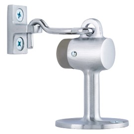 BRINKS Commercial - Floor Door Stop with Holder, Satin Chrome Finish - Non-Obtrusive Option to Protect Doors and Walls