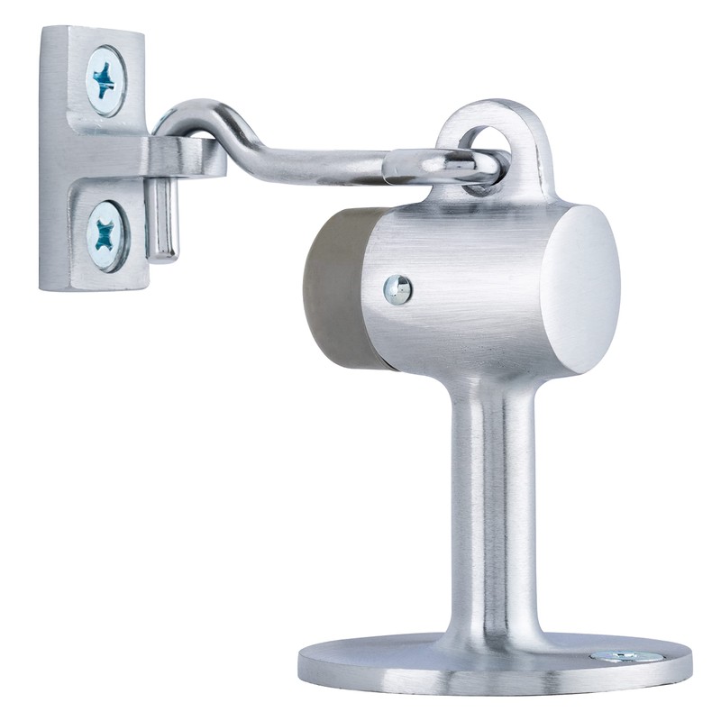 BRINKS Commercial - Floor Door Stop with Holder, Satin Chrome