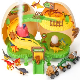 XGOBHC Dinosaur Toys for Kids 3-5, Interactive Set of Dino Toys, Dinosaur Toys for Boys Girls, Dino Egg Amusement Park with Dinosaur Figure Toys Dinosaur Cars, Toddler Toys for Birthday Gifts