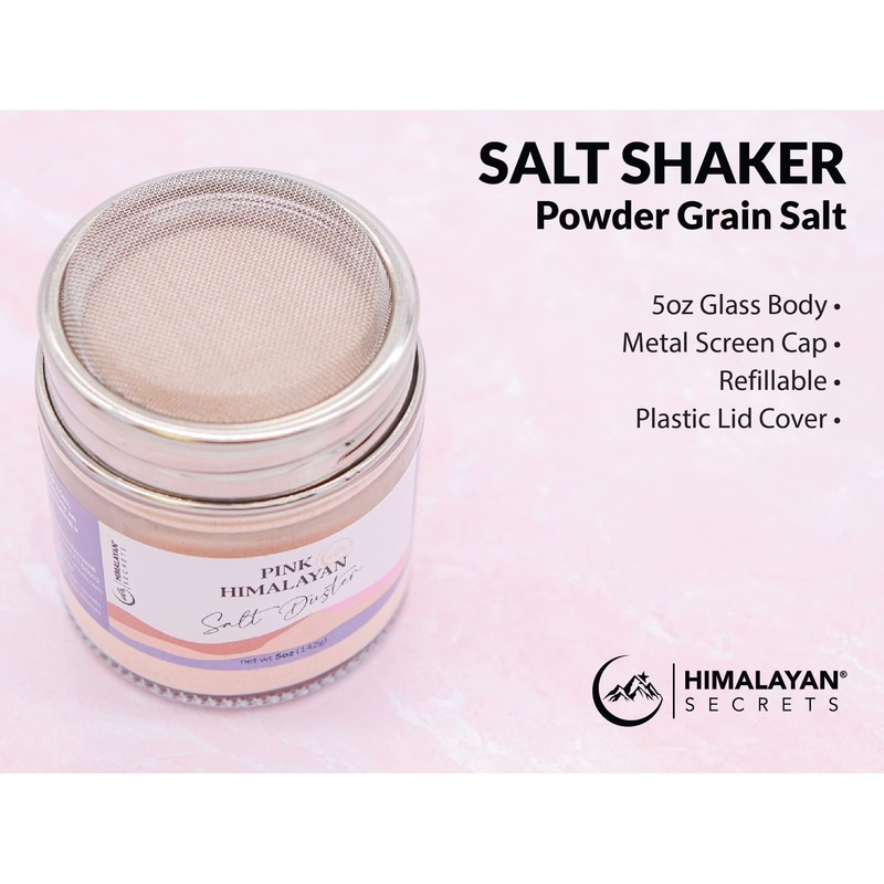 Himalayan Secrets Natural Pink Popcorn Salt Duster in Refillable Screen