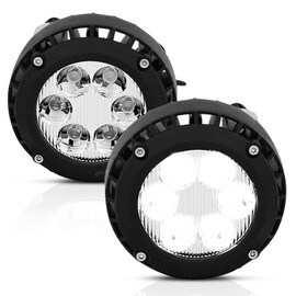 AmeriLite for 2007-2016 Chevy Pontiac Ford GMC Pickup Truck SUV Driving Full LED Fog Lights Pair - Passenger and Driver Side