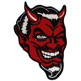 Red Devil Embroidered Patch Satanic Evil Lucifer Satan Iron-on Emblem Large