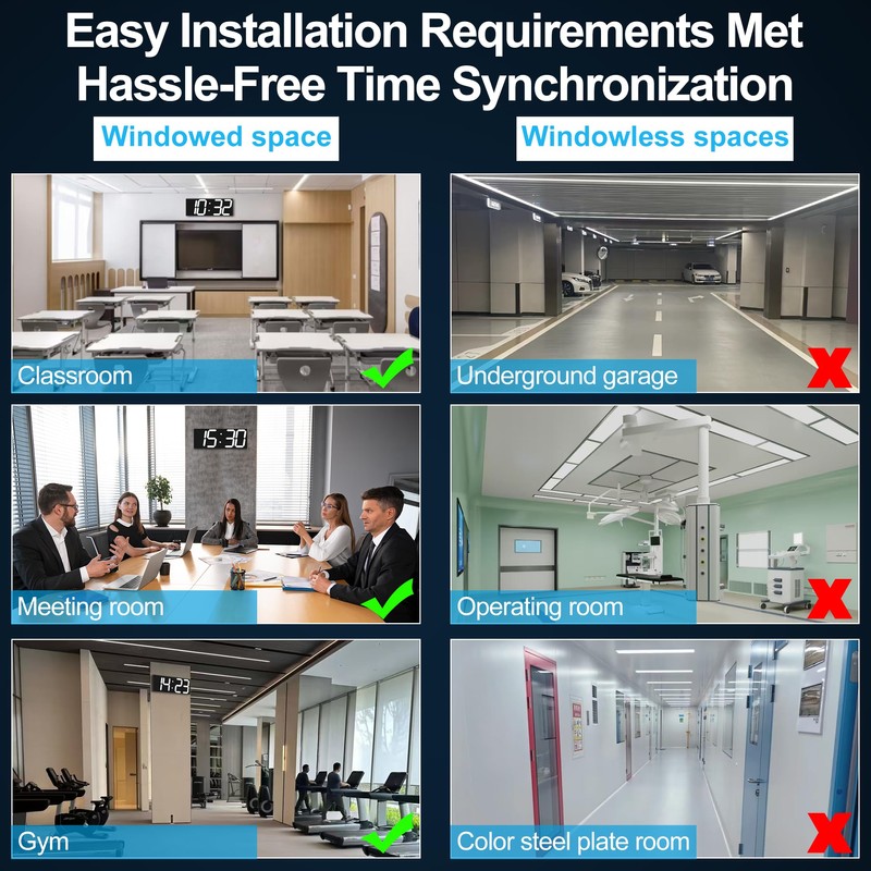 CHKOSDA Digital Clock with Large Display 18.7 Inch, GPS Auto-Sync