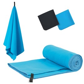 Microfibre Travel Towel, Lightweight & Quick Dry Gym Towels, Soft, Super Absorbent, Ultra Compact Towel Great for Sports, Camping, Gym, Beach and Swimming (Sky Blue, 40x60cm)